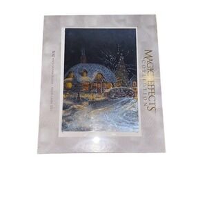 Thomas Kinkade 500 Piece Jigsaw Puzzle Magic‎ Effects Winter Christmas NIB